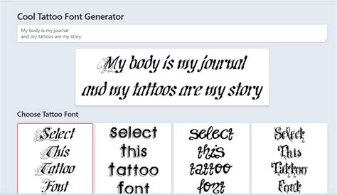 font per tatuaggio generatore.